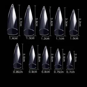Cre8Tion Super Curve Stiletto Press-On Nails – 500 Pcs/Box, 100 Boxes/Case (Style #09) – Duplicate Pack 1