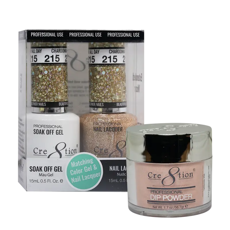 Cre8Tion Trio Matching Nail Polish Set – Chardonnay All Day Sheer Beige 1