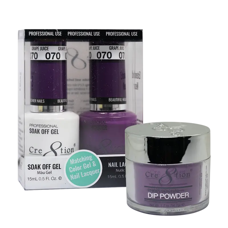 Cre8Tion Trio Matching Nail Polish Set – Grape Juice 70 1