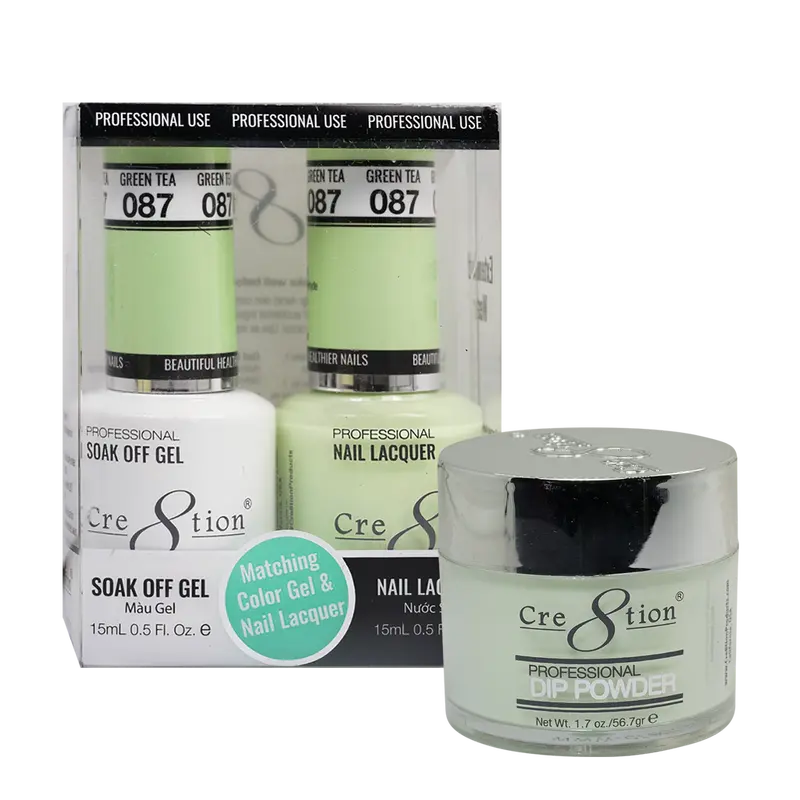 Cre8Tion Trio Matching Nail Polish Set – Green Tea 87 1