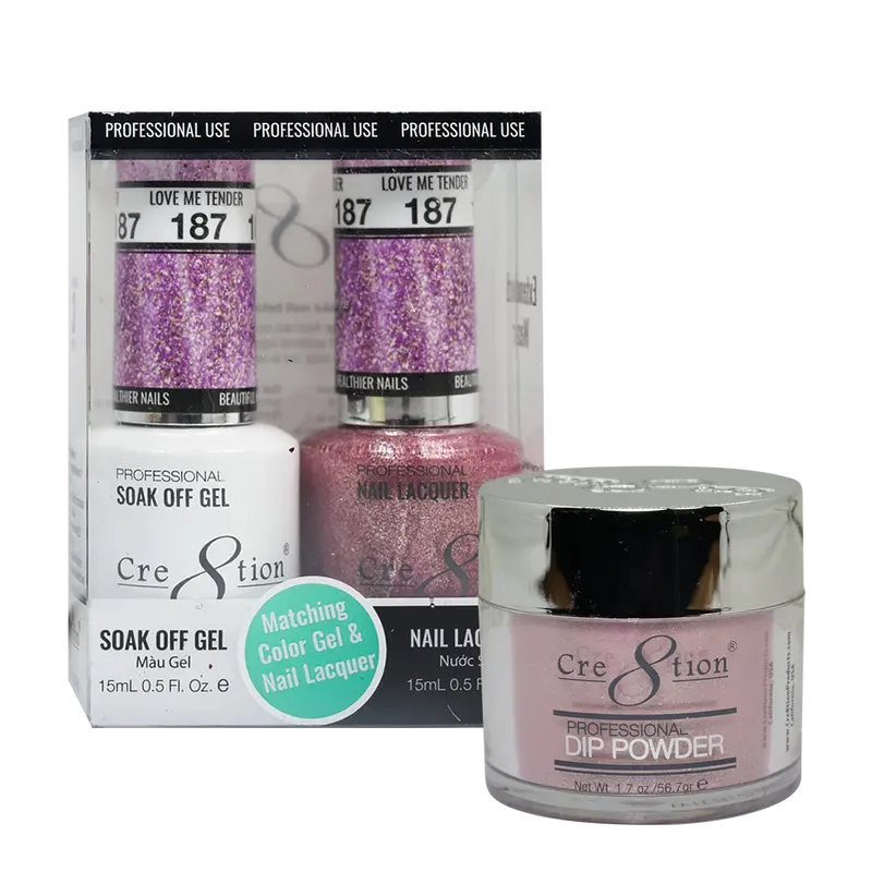 Cre8Tion Trio Matching Nail Polish Set – Love Me Tender Soft Pink 1