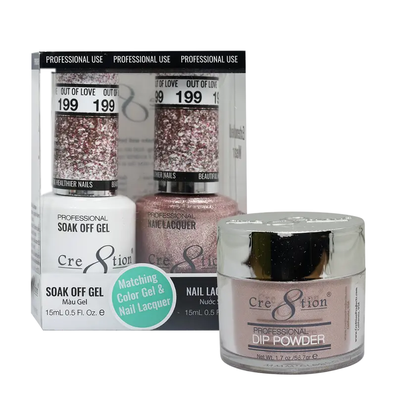 Cre8Tion Trio Matching Nail Polish Set – Out Of Love Mauve Matte 1