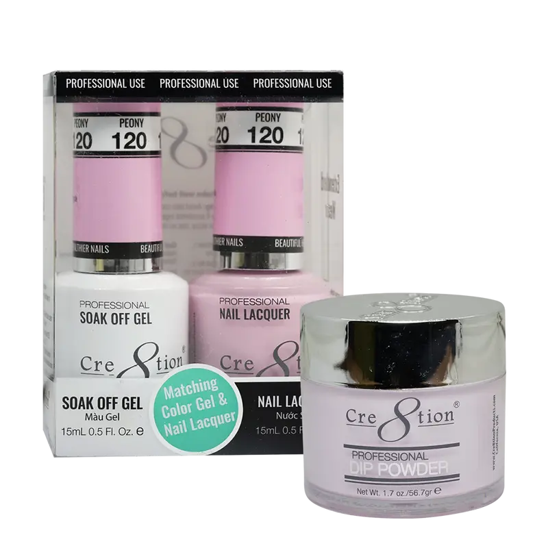 Cre8Tion Trio Matching Nail Polish Set – Peony Blush Pink 1