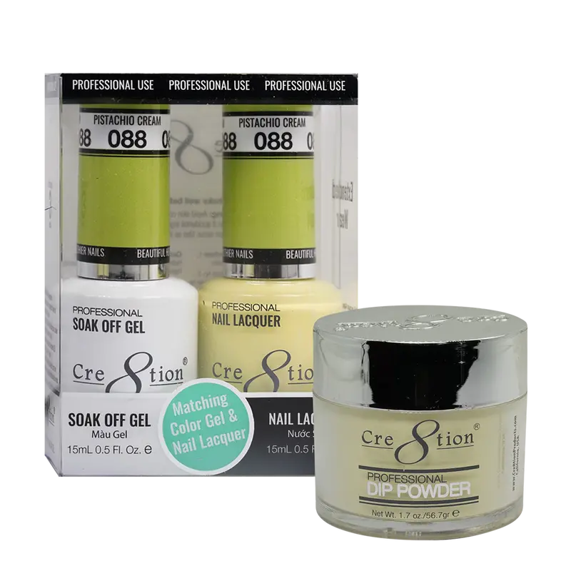 Cre8Tion Trio Matching Nail Polish Set – Pistachio Cream 88 1