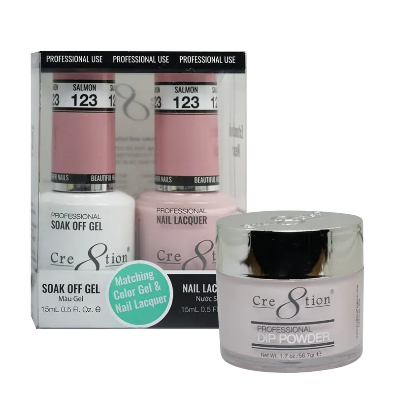 Cre8Tion Trio Matching Nail Polish Set – Salmon Peach Cream 1