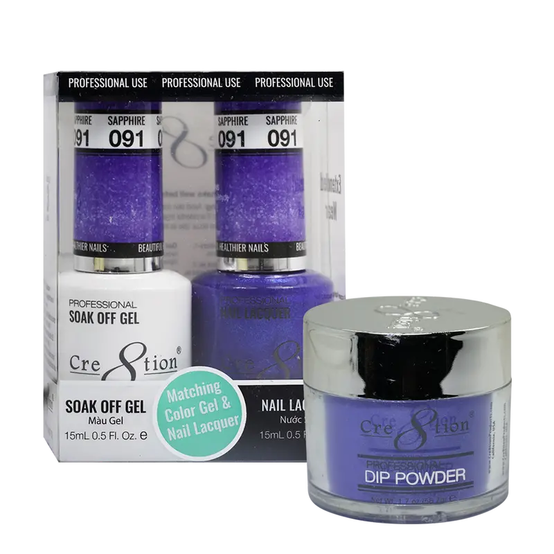 Cre8Tion Trio Matching Nail Polish Set – Sapphire (Shimmery) 91 1