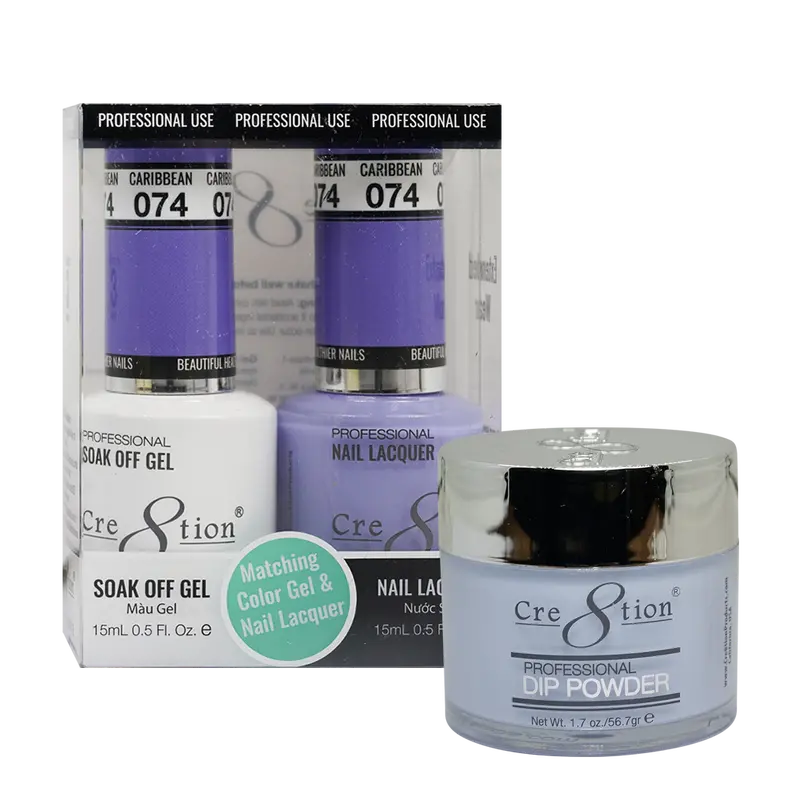 Cre8Tion Trio Matching Nail Set – Caribbean (Shade 74) 1
