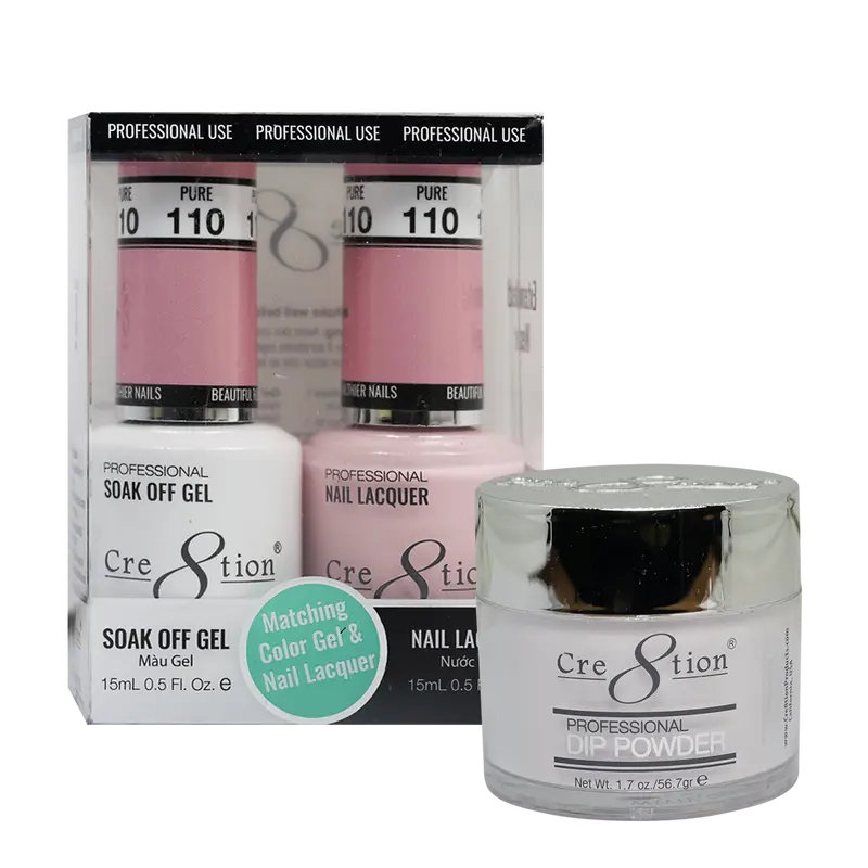 Cre8Tion Trio Matching Nail Set – Pure (Shade 110) 1
