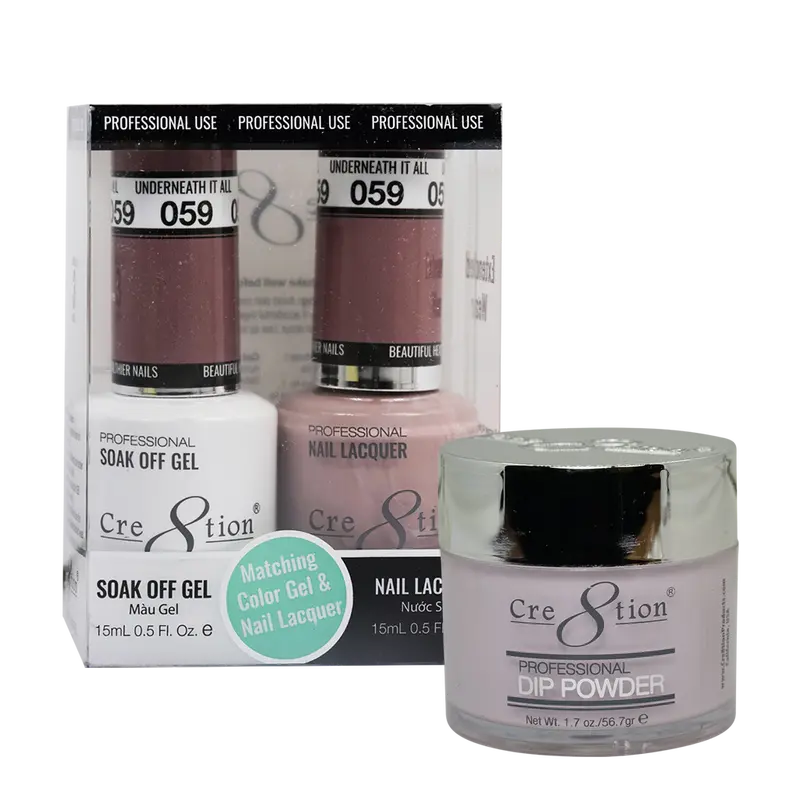 Cre8Tion Trio Matching Nail Set – Underneath It All (Shade 59) 1