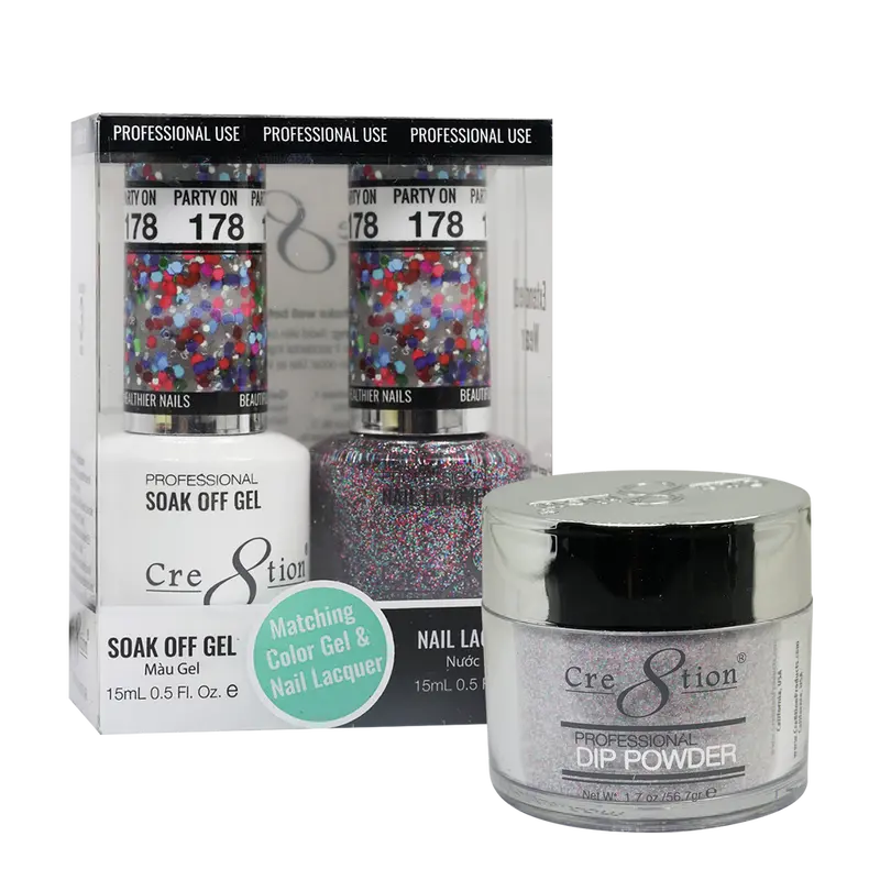 Cre8Tion Trio Matching Set 178: Party On Design 1