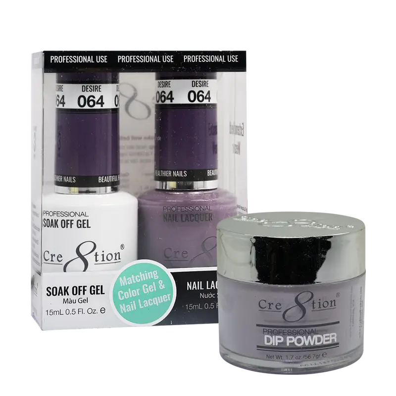 Cre8Tion Trio Matching Set – Desire Nail Polish (Color #64) 1