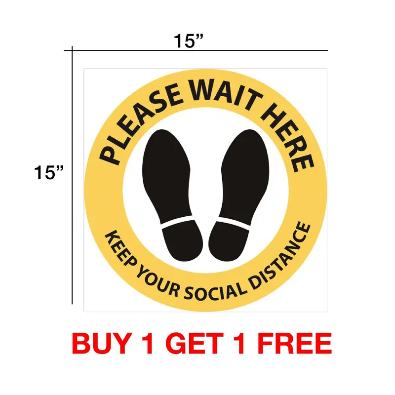 Cre8Tion Yellow Floor Decal – 15" Round, Buy One Get One Free 1