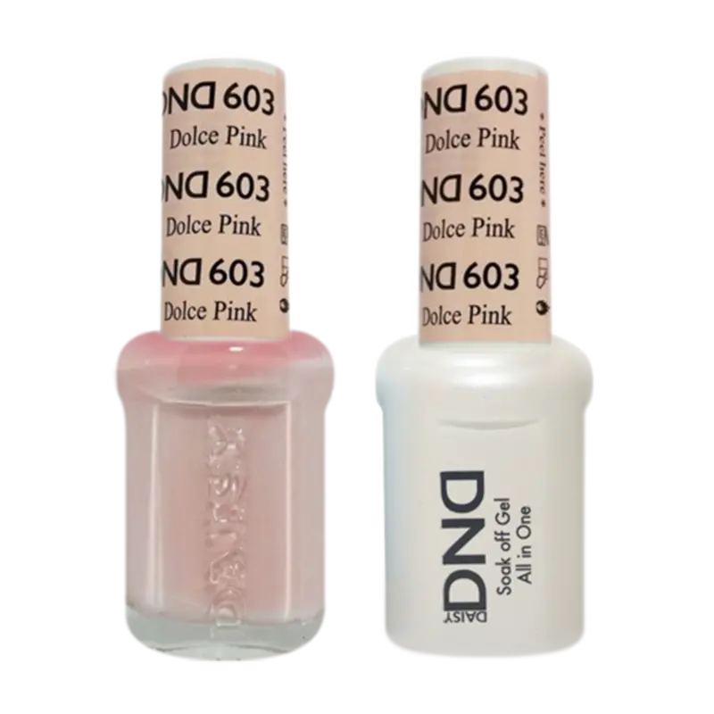 Daisy Dnd Gel Polish & Nail Lacquer Set – Dolce Pink #603 1