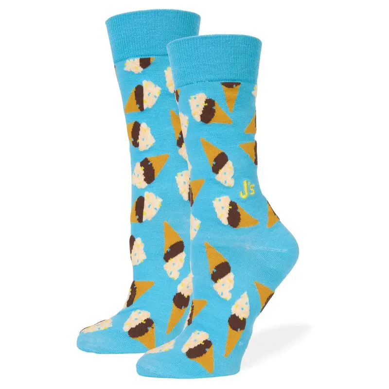 Delicious Ice Cream Illustration Crew Socks 1