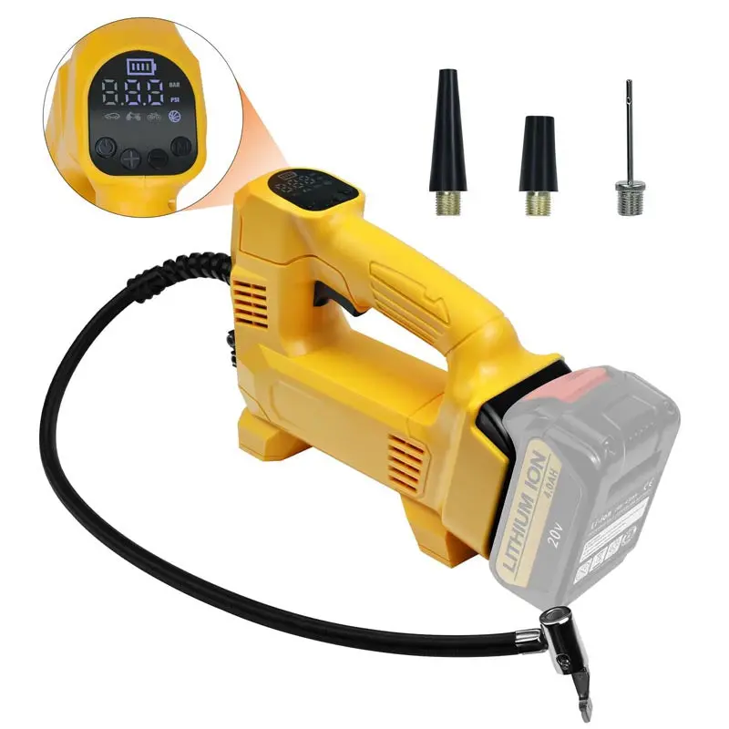 Dewalt 20V Cordless Tire Inflator — 150 Psi, Lcd Digital Gauge, Auto Shut-Off For Vehicles & Sports Gear 1
