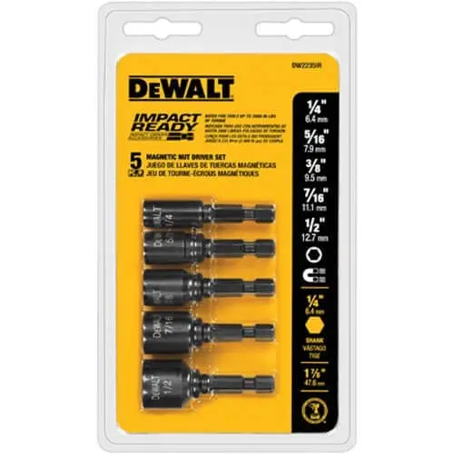 Dewalt Dw2235Ir 5-Piece Magnetic Impact-Ready Nut Setter Kit 1