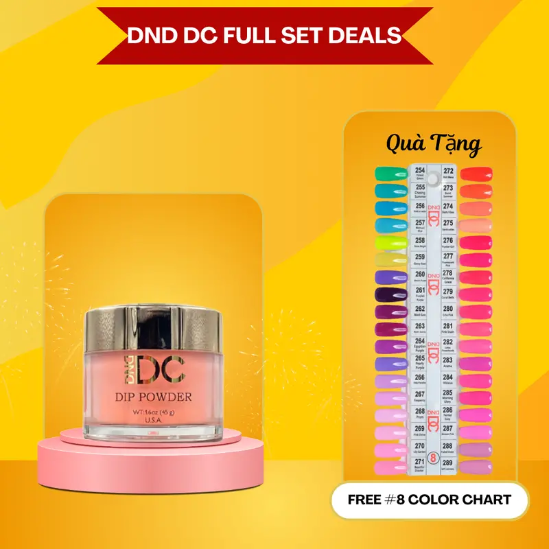 Dnd Dc Dip Powder – Board 8 (Shades 254–289), 2 Oz + 2 Color Charts 1