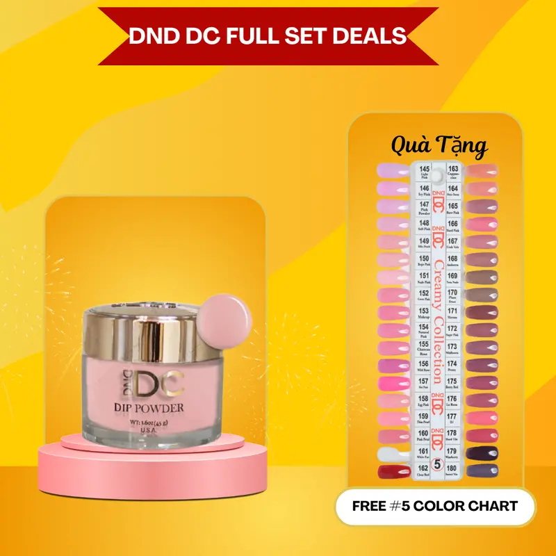 Dnd Dc Dip Powder – Creamy Collection Board 5 (Shades 145–180), 2 Oz + 2 Color Charts 1
