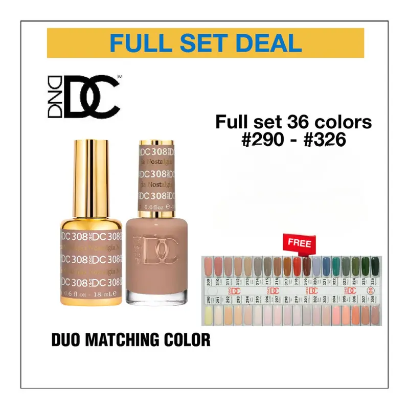 Dnd Dc Duo Collection – 36 Gel Polishes (#290–#326) With Swatch Guide 1