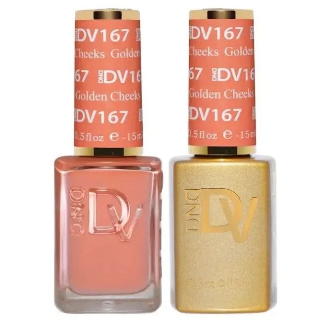 Dnd Diva Nail Enamel In Golden Cheeks – Metallic Champagne Glow 1