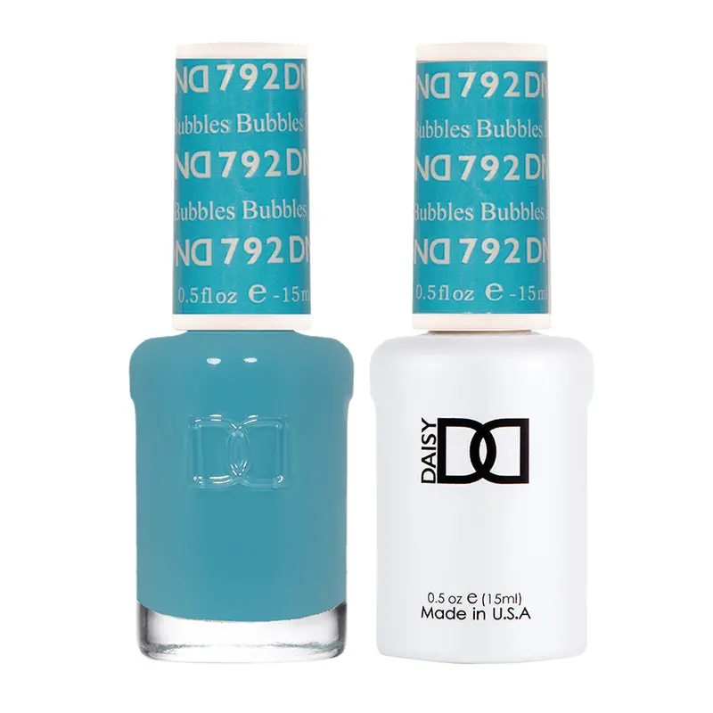 Dnd Gel & Lacquer Duo – Bubbles #792 (Soft Blue-Tinted Hybrid Polish) 1