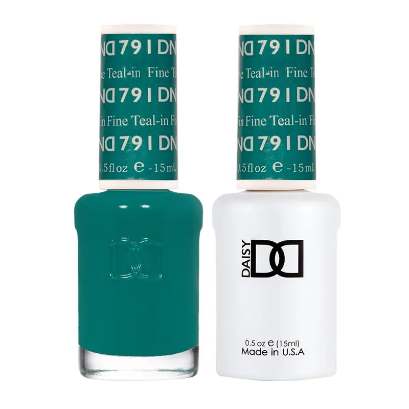 Dnd Gel & Lacquer Duo – Teal-In Fine #791 (Vibrant Teal Hybrid Formula) 1