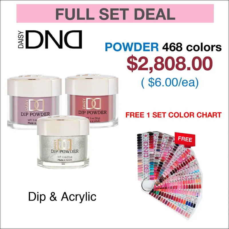 Dnd Matching Dip Powder Collection – 468-Color Full Set With Reference Color Chart (2 Oz Per Shade) 1