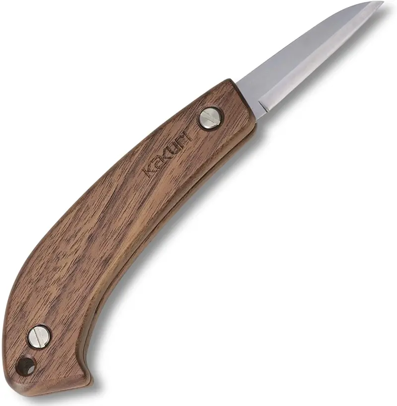 Double-Bevel Folding Knife – Hand-Forged Shirogami #2 Steel (Wr-2) 1