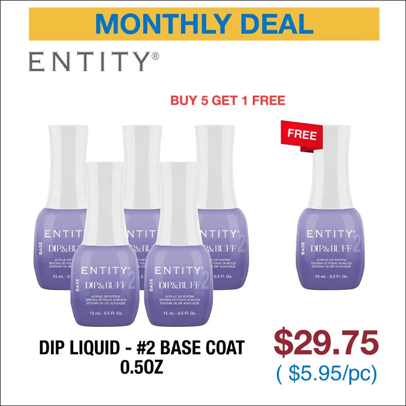 Entity Dip Liquid Base Coat – Holiday Deal #2 (0.5Oz) – Buy 5, Get 1 Free 1