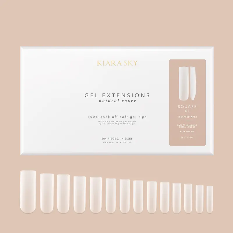 Extra-Long Square Shape Natural Gel Extension Tips 1