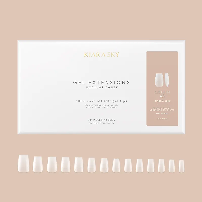 Extra-Small Coffin Gel Extension Tips – Delicate Profile 1
