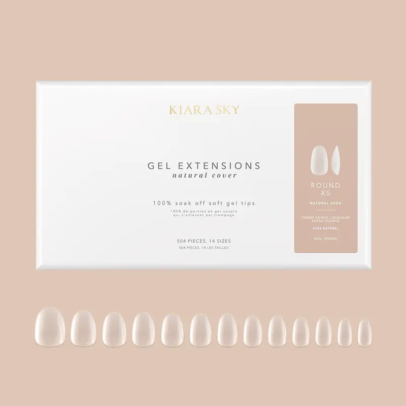 Extra-Small Round Gel Extension Tips – Subtle, Rounded Tip 1