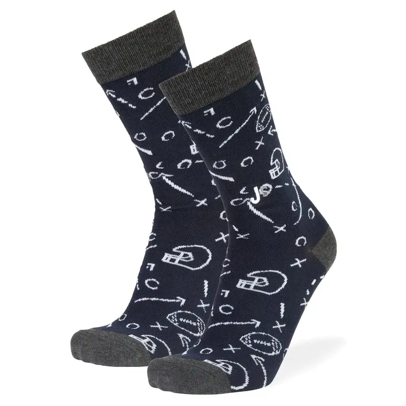 Football Play Diagram Crew Socks 1