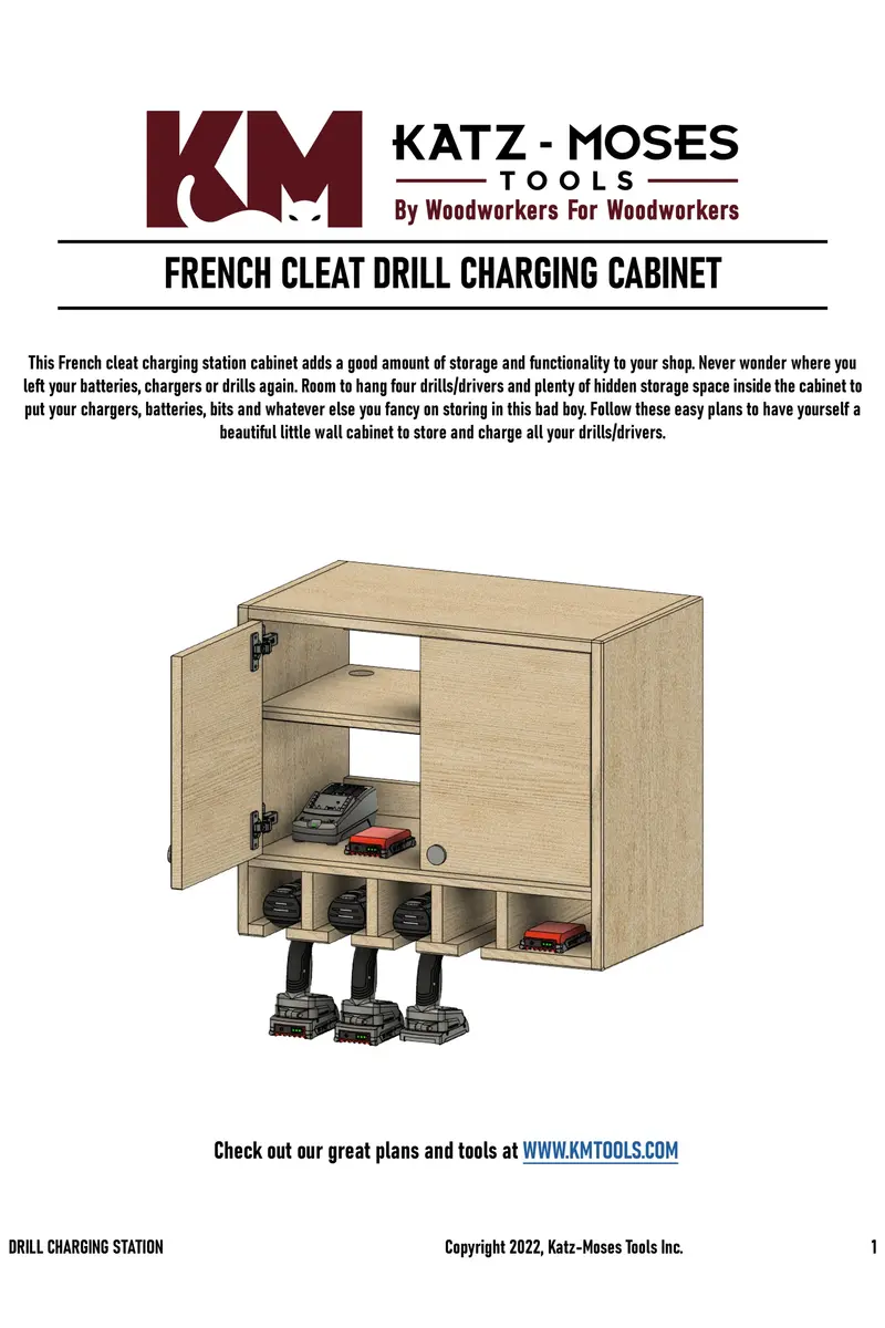 French Cleat Drill & Charging Station Workshop Plan 1