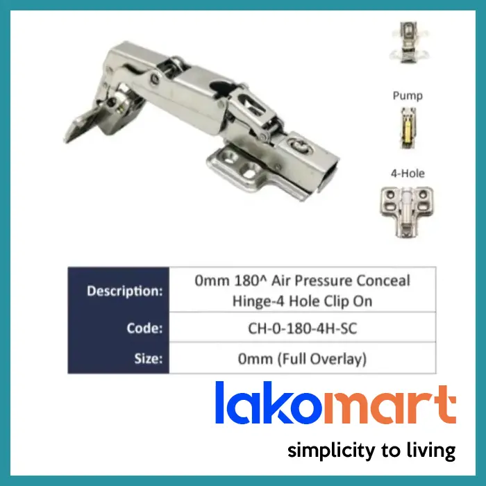 Full-Overlay Soft-Close Cabinet Hinge – 180° Opening With Mounting Screws Included 1
