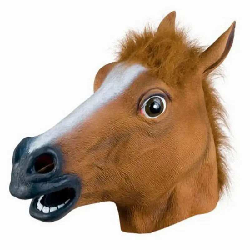 Funky Latex Horse Head Mask For Halloween Costumes 1