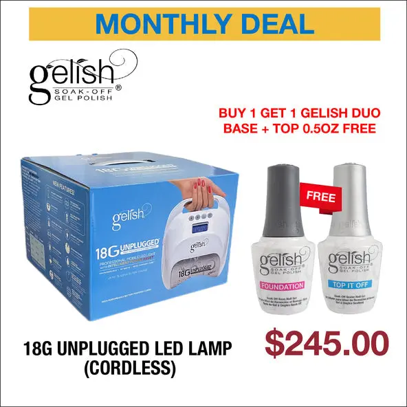 Gelish 18G Cordless Led Lamp – Includes Complimentary Duo Base & Top Coat 1