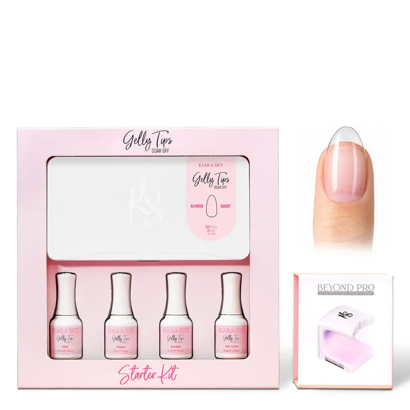 Gelly Press-On Nail Tips Starter Kit – Short Almond Shape 1