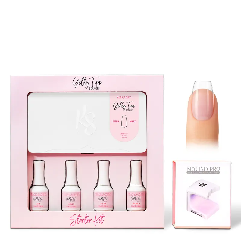 Gelly Press-On Nail Tips Starter Kit – Short Coffin Shape 1