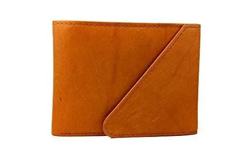 Gentleman Tan Genuine Leather Wallet For Men – Bi-Fold With Magnetic Safety Flap 1