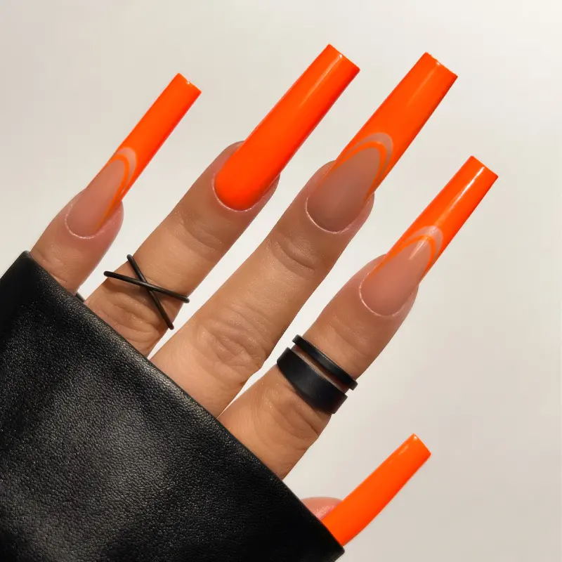 Glow-In-The-Dark Jack-O'-Lantern Nail Design 1