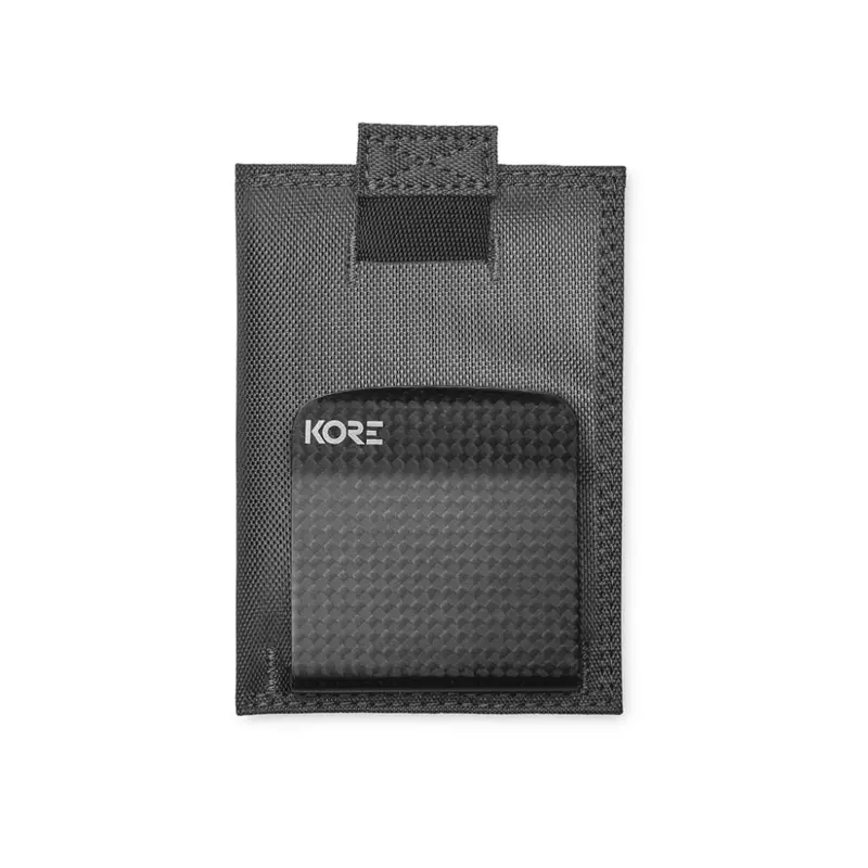 Gray Tactical Slim Wallet With Carbon Fiber Money Clip 1
