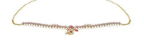Handicraft Kottage Gold-Plated Ruby Belly Chain – Elegant Kamarband For Women & Girls 1