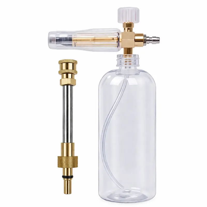Heavy-Duty Snow Foam Lance For Pressure Washers | 70 Bar / 3000 Psi Output | Brass & Abs Construction | Variable Foam Thickness + Bosch-Compatible Adapter Included 1