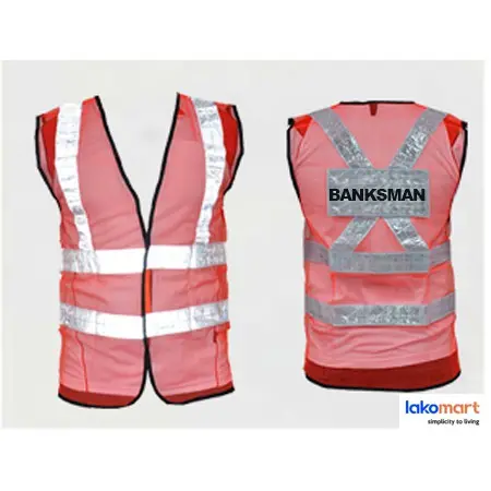 High-Visibility Orange Safety Vest – Full-Strip Reflective Design With Position Tag Slot 1