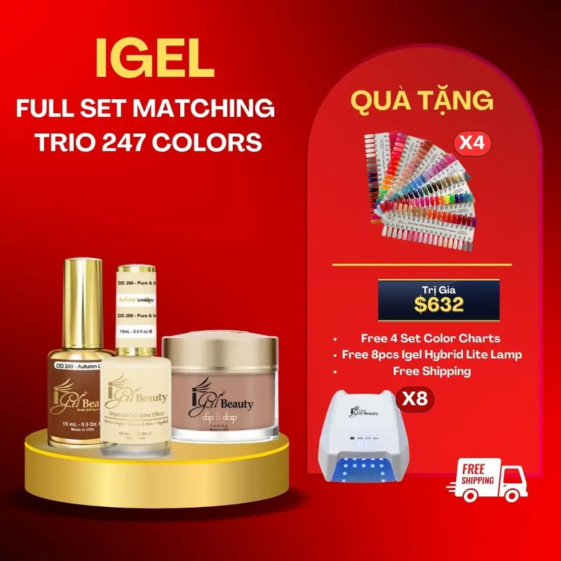Igel Matching Trio System – 247 Hybrid Colors + Free Color Charts & 8 Hybrid Lite Lamps 1