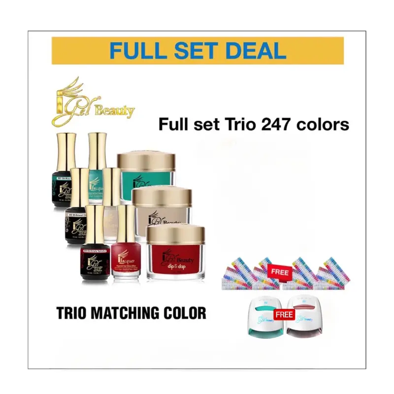 Igel Trio Nail Color Set: 319 Matching Shades – Includes Free Cordless Led Lamp 2.0 & 4 Color Charts 1