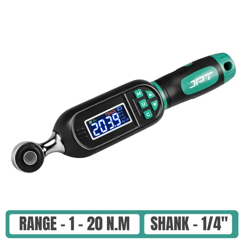 Jpt 1/4" Digital Torque Wrench – 1–20 N·M Range, Electronic Accuracy, Real-Time Feedback & Dual Measurement Mode For Small-Fastener Applications 1