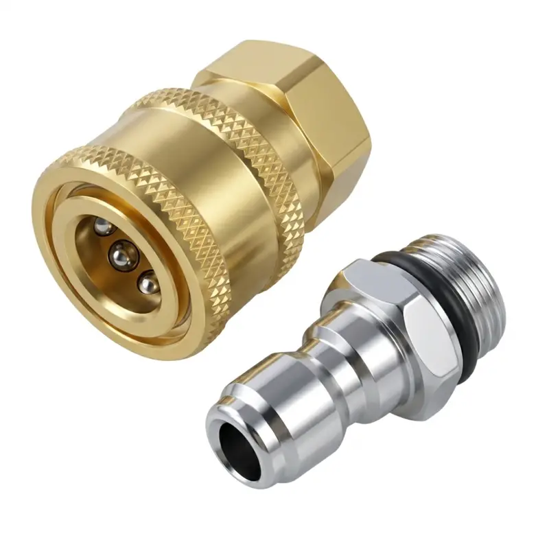 Jpt 1/4" Quick-Connect Female Coupler Set: Durable Industrial-Grade Connectors For Air & Water Lines 1