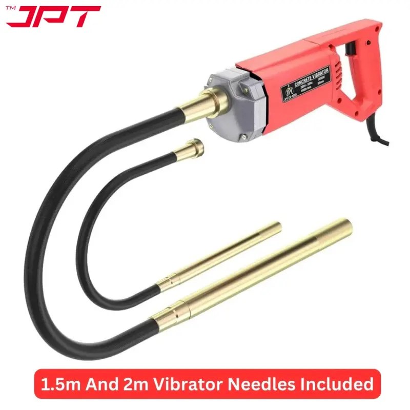Jpt 1050W Concrete Vibrator With Pure Copper Motor | 10,000 Vpm & 4000 Rpm | 35Mm Chuck + 1.5M/2M Vibrator Rods 1